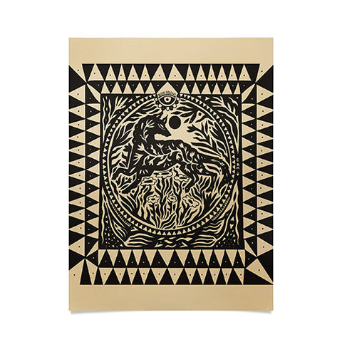 Cassidy Rae Marietta Botanical Wolf Poster