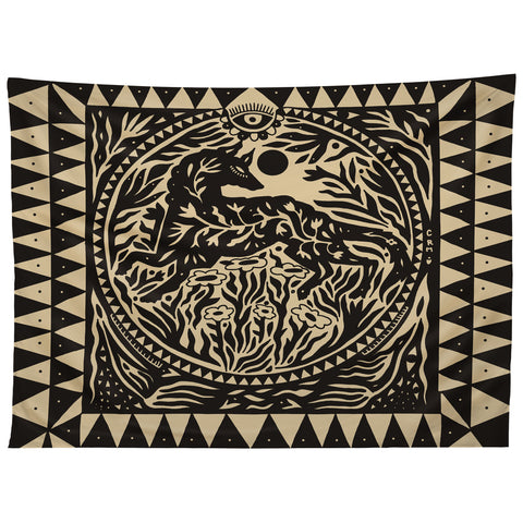 Cassidy Rae Marietta Botanical Wolf Tapestry