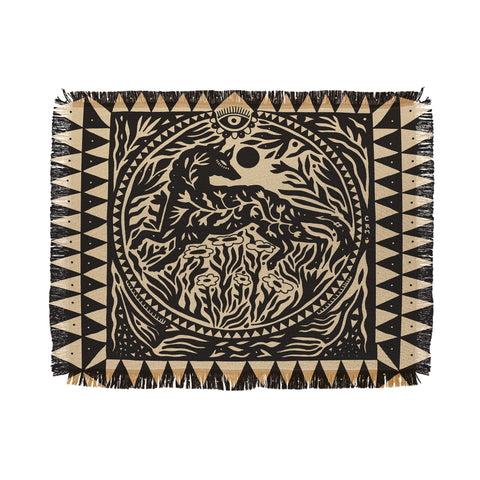 Cassidy Rae Marietta Botanical Wolf Throw Blanket