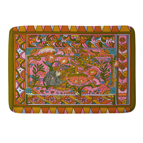 Cassidy Rae Marietta Deco Pink Protea Memory Foam Bath Mat