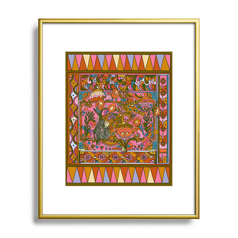 Cassidy Rae Marietta Deco Pink Protea Metal Framed Art Print