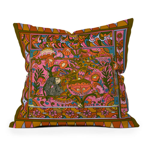 Cassidy Rae Marietta Deco Pink Protea Throw Pillow