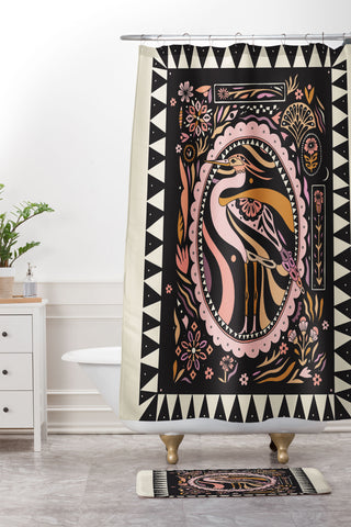 Cassidy Rae Marietta Heron Shower Curtain And Mat