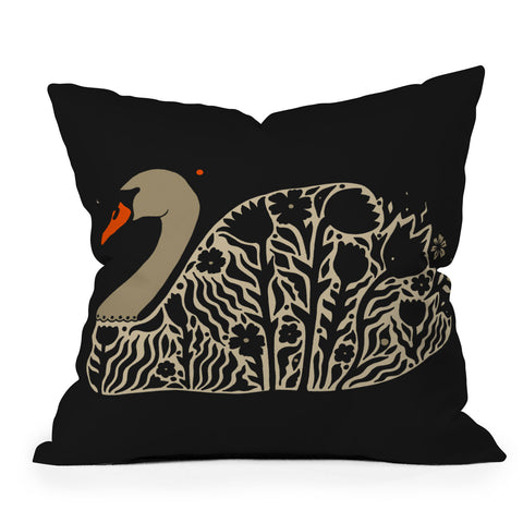 Cassidy Rae Marietta Swan Opal Outdoor Throw Pillow