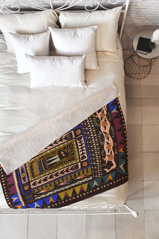 Cassidy Rae Marietta Wolf and The Rabbit Fleece Throw Blanket