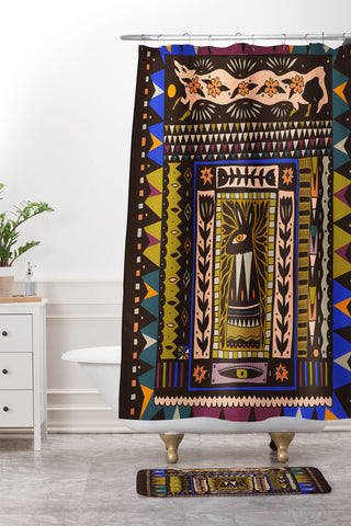 Cassidy Rae Marietta Wolf and The Rabbit Shower Curtain And Mat