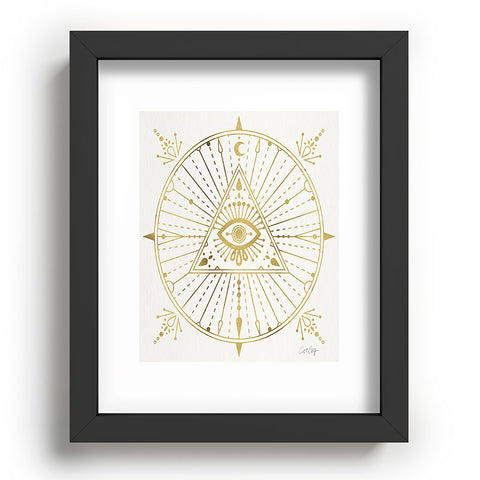 Cat Coquillette AllSeeing Eye Mandala Gold Recessed Framing Rectangle