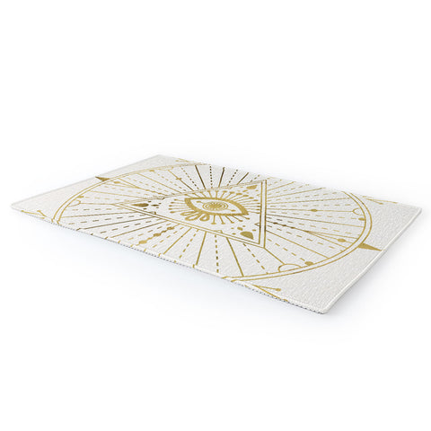 Cat Coquillette AllSeeing Eye Mandala Gold Area Rug