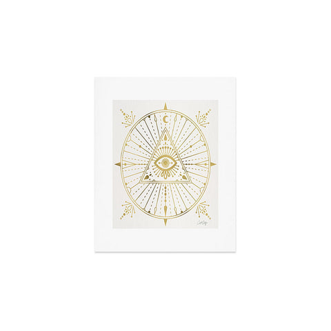 Cat Coquillette AllSeeing Eye Mandala Gold Art Print