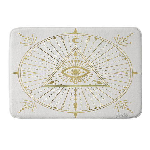 Cat Coquillette AllSeeing Eye Mandala Gold Memory Foam Bath Mat