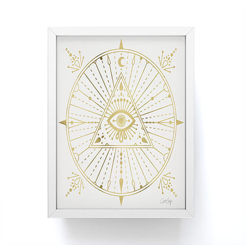 Cat Coquillette AllSeeing Eye Mandala Gold Framed Mini Art Print