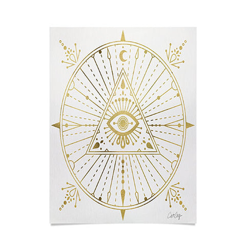 Cat Coquillette AllSeeing Eye Mandala Gold Poster