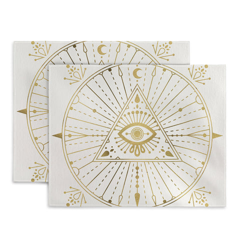 Cat Coquillette AllSeeing Eye Mandala Gold Placemat