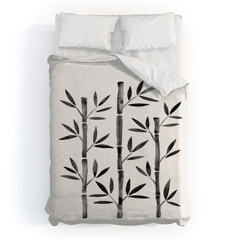 Cat Coquillette Black Bamboo Duvet Cover