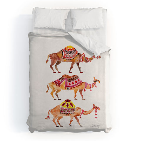 Cat Coquillette Camel Train Duvet Cover