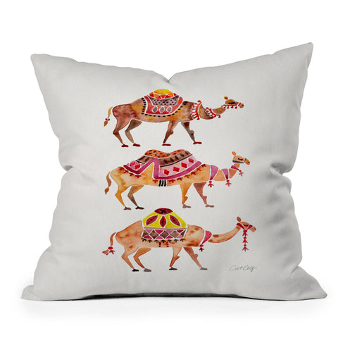 Cat Coquillette Camel Train Outdoor Throw Pillow
