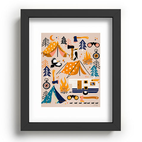 Cat Coquillette Camping Kit Orange Blue Recessed Framing Rectangle