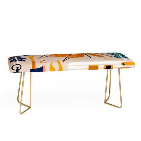 Cat Coquillette Camping Kit Orange Blue Bench