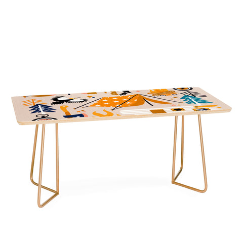 Cat Coquillette Camping Kit Orange Blue Coffee Table