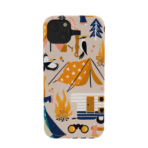 Cat Coquillette Camping Kit Orange Blue Phone Case