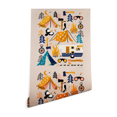 Cat Coquillette Camping Kit Orange Blue Wallpaper