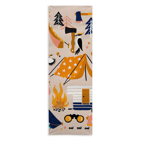 Cat Coquillette Camping Kit Orange Blue Yoga Towel