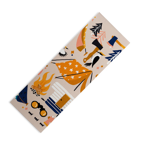 Cat Coquillette Camping Kit Orange Blue Yoga Mat
