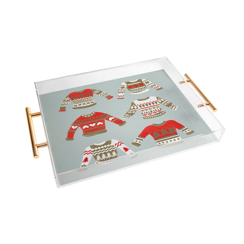 Cat Coquillette Christmas Sweaters Vintage Gold Acrylic Tray