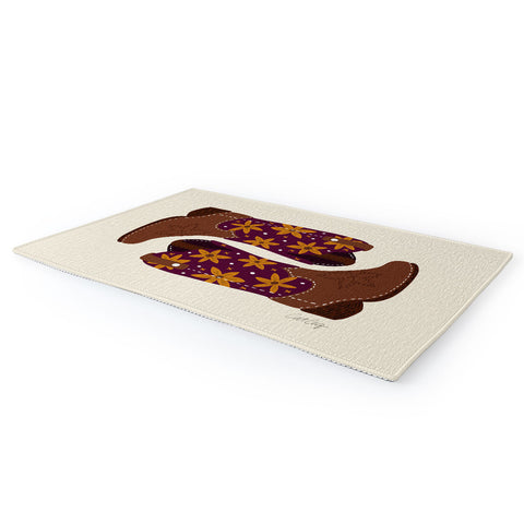 Cat Coquillette Cowgirl Boots Fuchsia Orange Area Rug