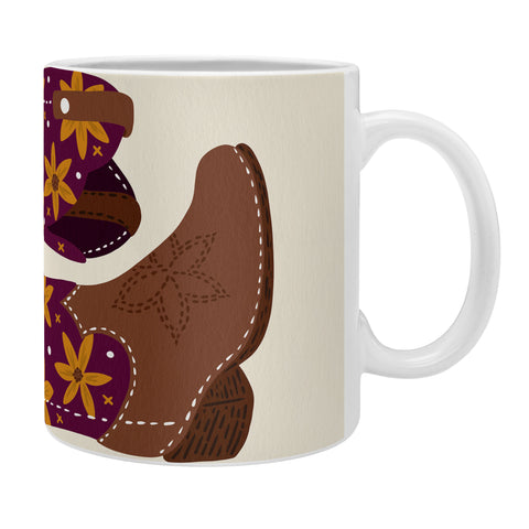 Cat Coquillette Cowgirl Boots Fuchsia Orange Coffee Mug