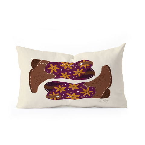 Cat Coquillette Cowgirl Boots Fuchsia Orange Oblong Throw Pillow
