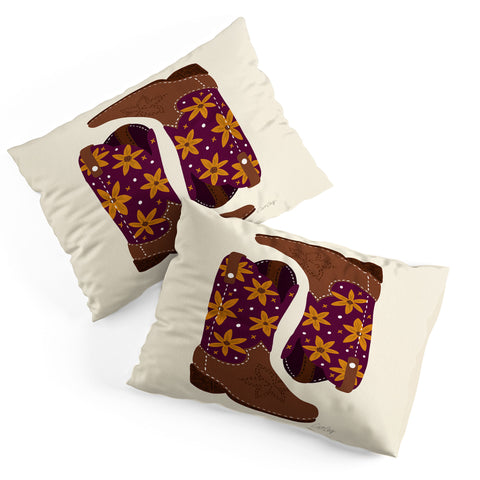 Cat Coquillette Cowgirl Boots Fuchsia Orange Pillow Shams