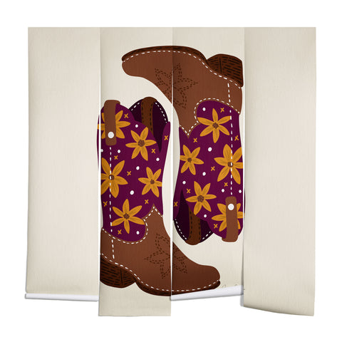 Cat Coquillette Cowgirl Boots Fuchsia Orange Wall Mural