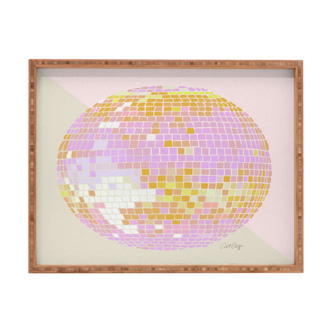 Cat Coquillette Disco Ball Peach Rectangular Tray