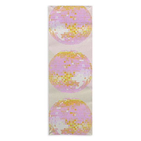 Cat Coquillette Disco Ball Peach Yoga Towel