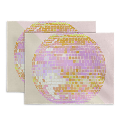 Cat Coquillette Disco Ball Peach Placemat