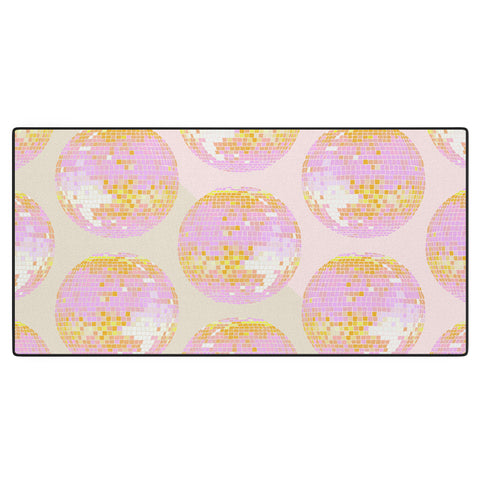 Cat Coquillette Disco Ball Peach Desk Mat