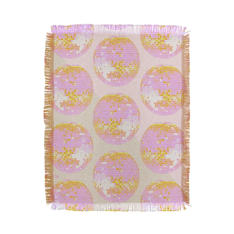 Cat Coquillette Disco Ball Peach Throw Blanket