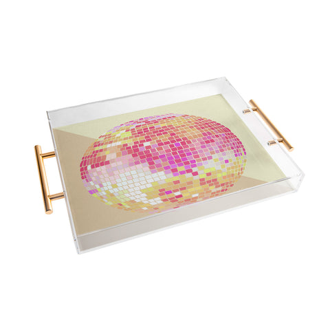 Cat Coquillette Disco Ball Pink Ombre Acrylic Tray
