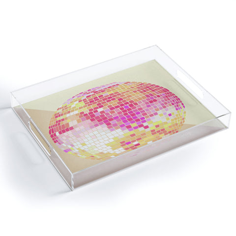 Cat Coquillette Disco Ball Pink Ombre Acrylic Tray