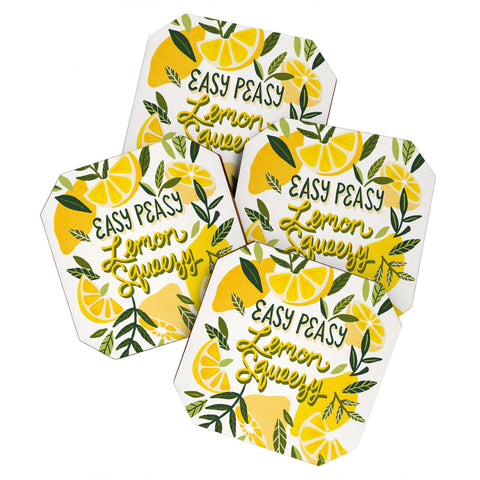 Cat Coquillette Easy Peasy Lemon Squeezy Citru Coaster Set