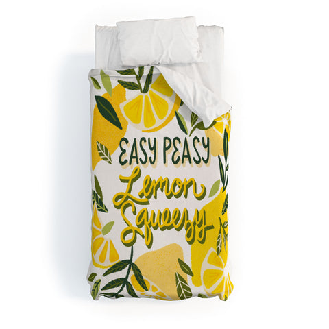 Cat Coquillette Easy Peasy Lemon Squeezy Citru Duvet Cover