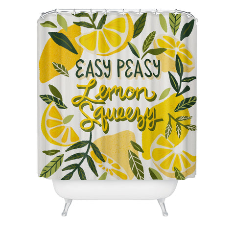 Cat Coquillette Easy Peasy Lemon Squeezy Citru Shower Curtain