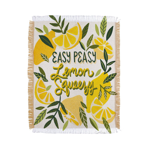 Cat Coquillette Easy Peasy Lemon Squeezy Citru Throw Blanket