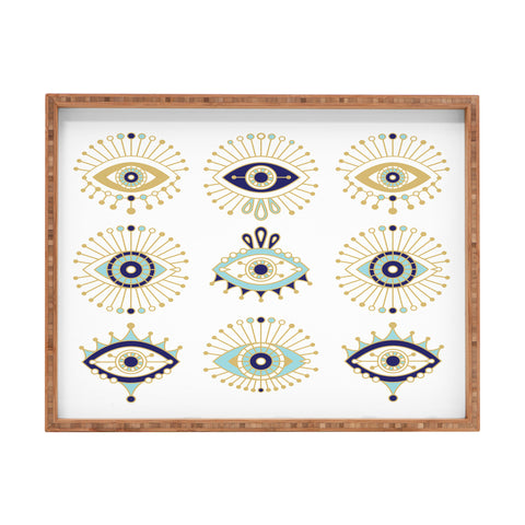 Cat Coquillette Evil Eye Collection on White Rectangular Tray