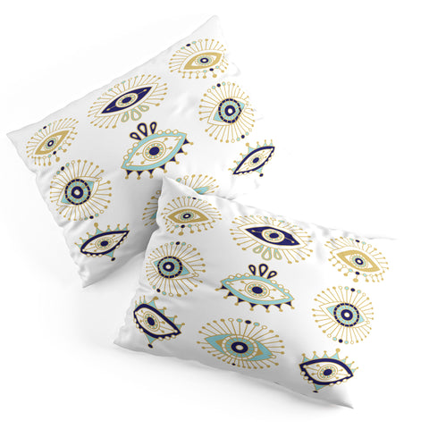 Cat Coquillette Evil Eye Collection on White Pillow Shams