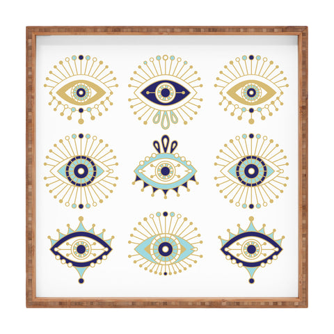 Cat Coquillette Evil Eye Collection on White Square Tray