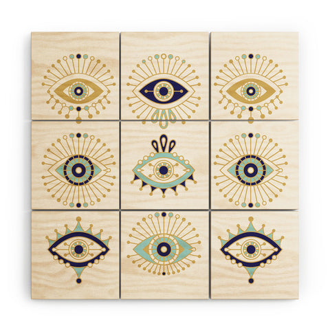 Cat Coquillette Evil Eye Collection on White Wood Wall Mural