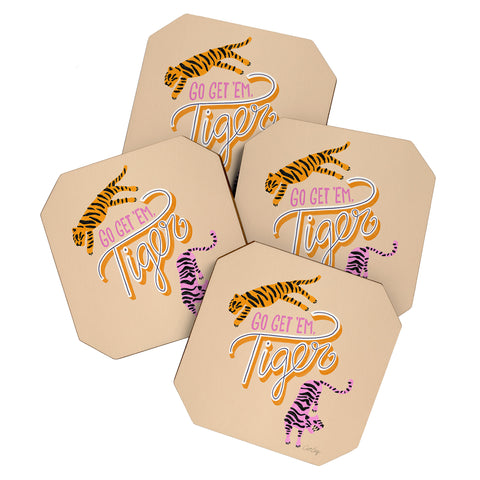 Cat Coquillette Go Get Em Tiger Melon Coaster Set