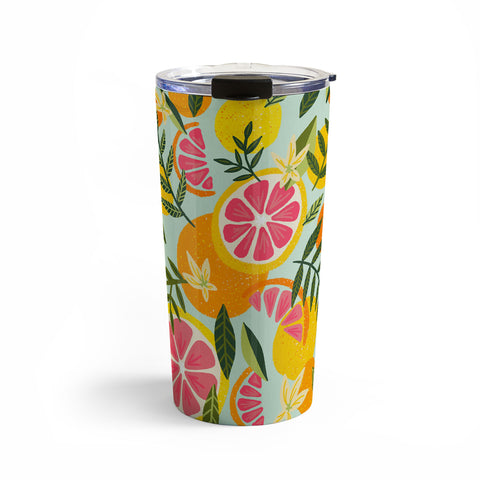 Cat Coquillette Grapefruit Blooms Mint Palette Travel Mug
